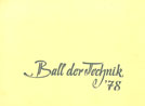 Deckblatt Ball der Technik 1978